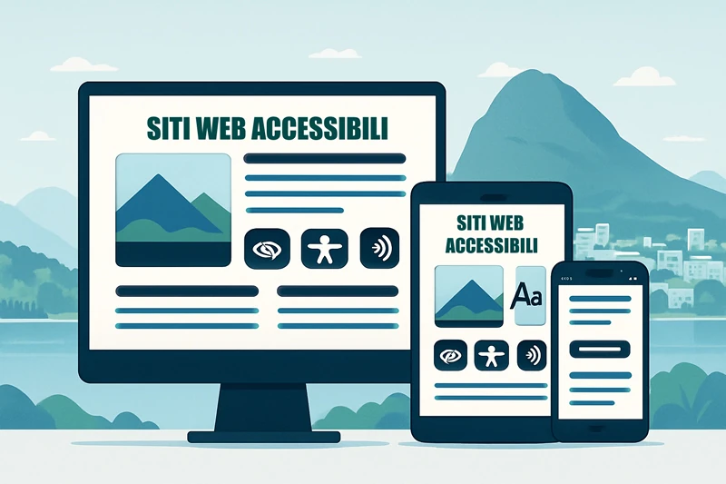 Rappresentazione di un sito web accessibile su diversi dispositivi