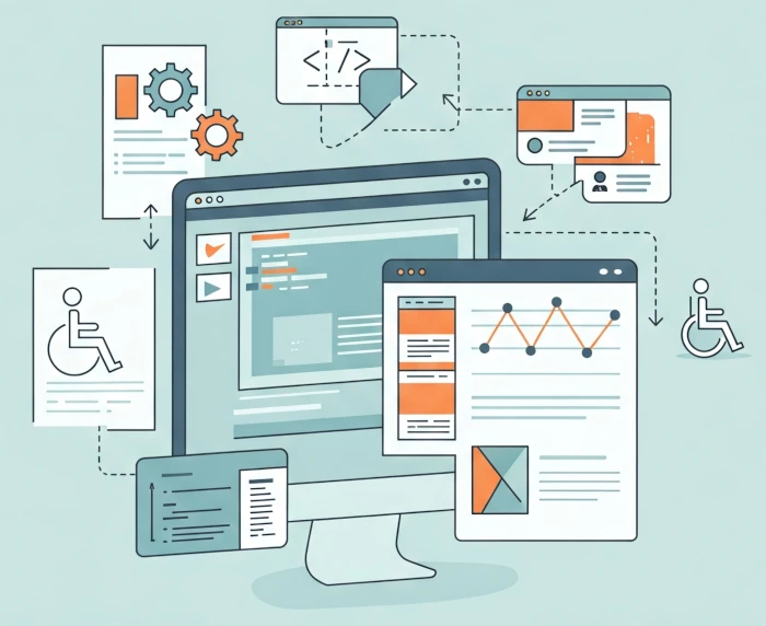 Esempio di report di audit di accessibilità con evidenziazione errori e suggerimenti